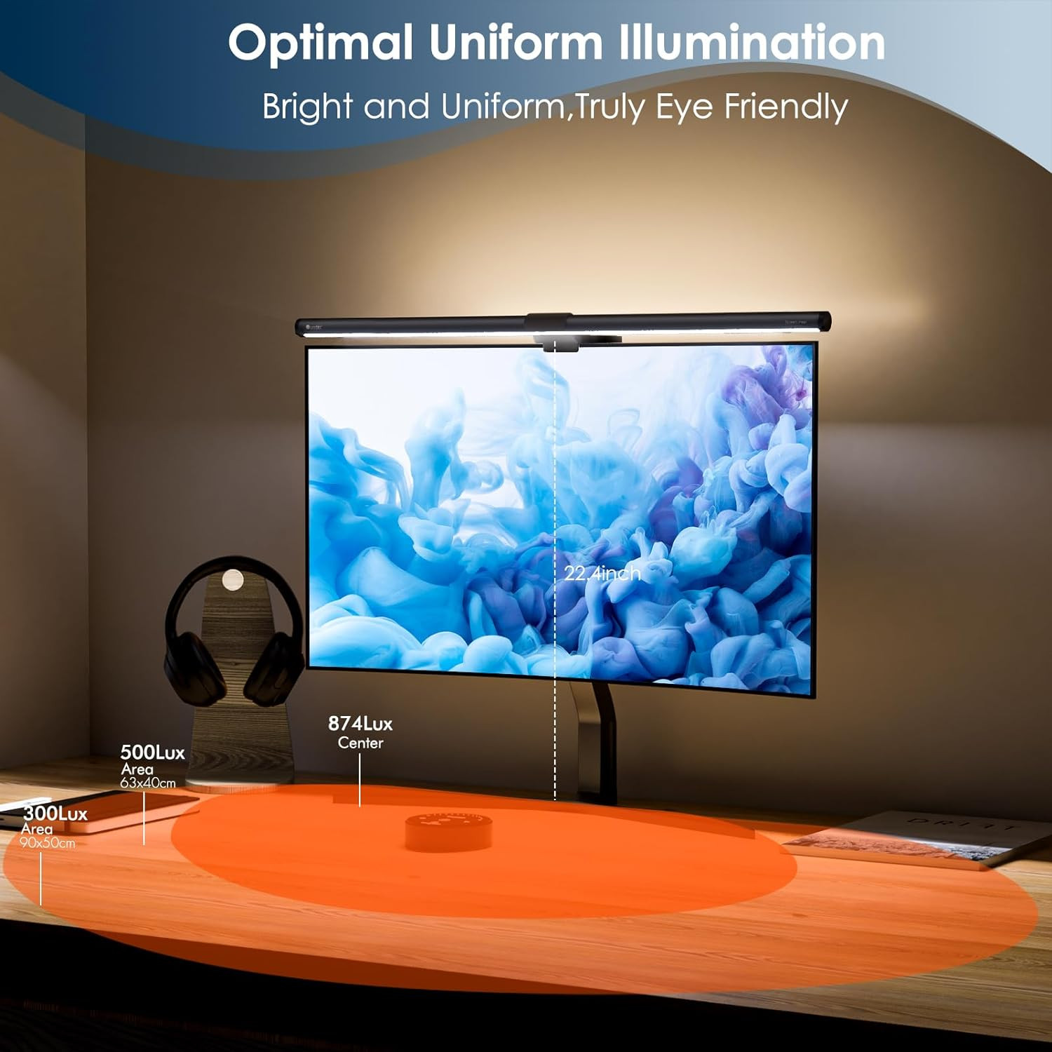 Lampe pour moniteur ordinateur 51cm contre les reflets sur l'écran