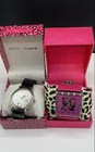 Betsey Johnson Lot of 2 Women's Watches Leopard Print Pink Black with Boxes — photo 1