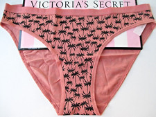 VICTORIA'S SECRET Cotton Bikini Panty VS Brown Sunset Palm S M L XL NWT
