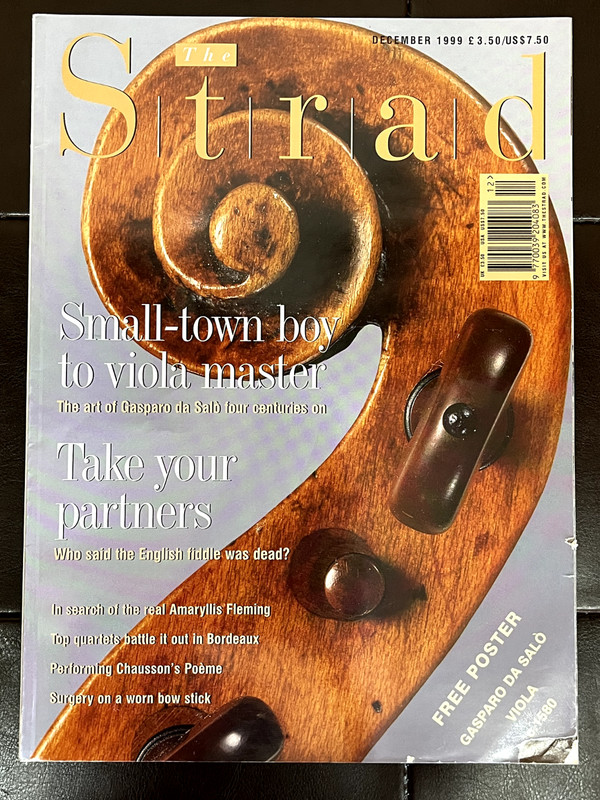 The Strad Magazine - December 1999 - Gaspero de Salo, comes with Stentor insert