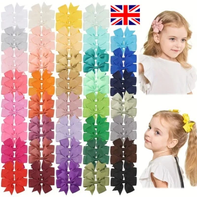 BESTDEAL 40PCS Baby Girls kids Ribbon Bow Alligator Hair Clip Cute Bows Clips School Pair