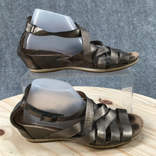Dansko Sandals Womens 37 Vivian Strappy Wedge Gladiator 1522971200 Gold Leather