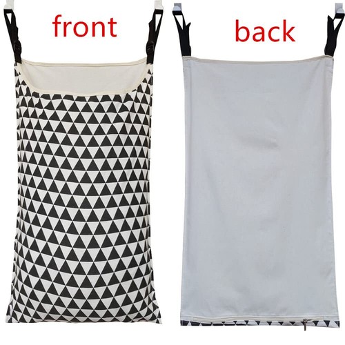 Adjustable Over Door Hanging Laundry Hamper Bag with Hooks for Dirty Laundry - Picture 2 of 5