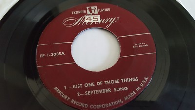 BILLY DANIELS - Torch Hour 7'' EP MERCURY 1951 Jazz Pop 
