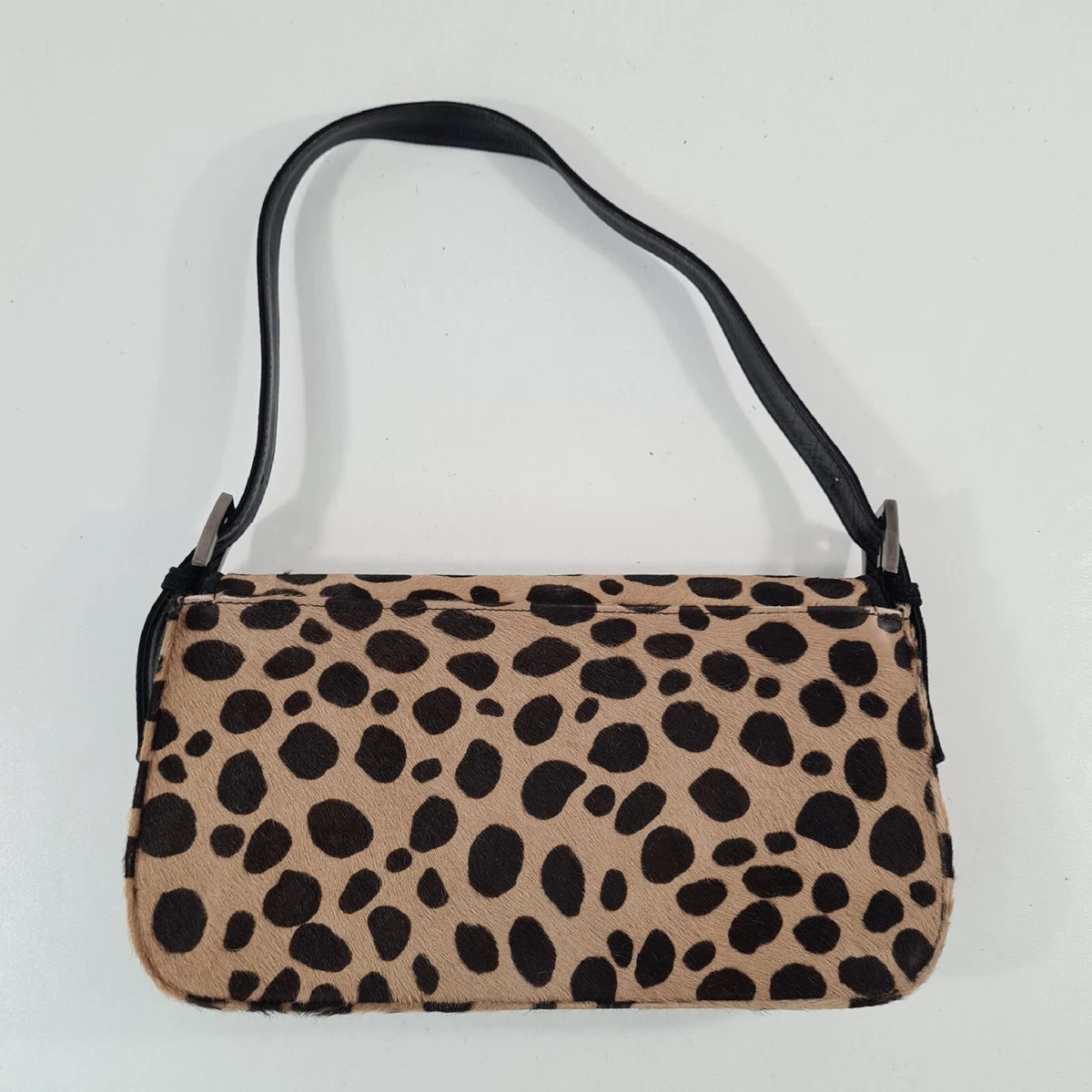 Stuart Weitzman Cheetah Print Pony Hair Baguette Shoulder Bag