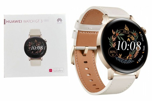 HUAWEI WATCH GT 3 42mm GPS Smartwatch (Elegant Edition with White Leather  Strap) | eBay