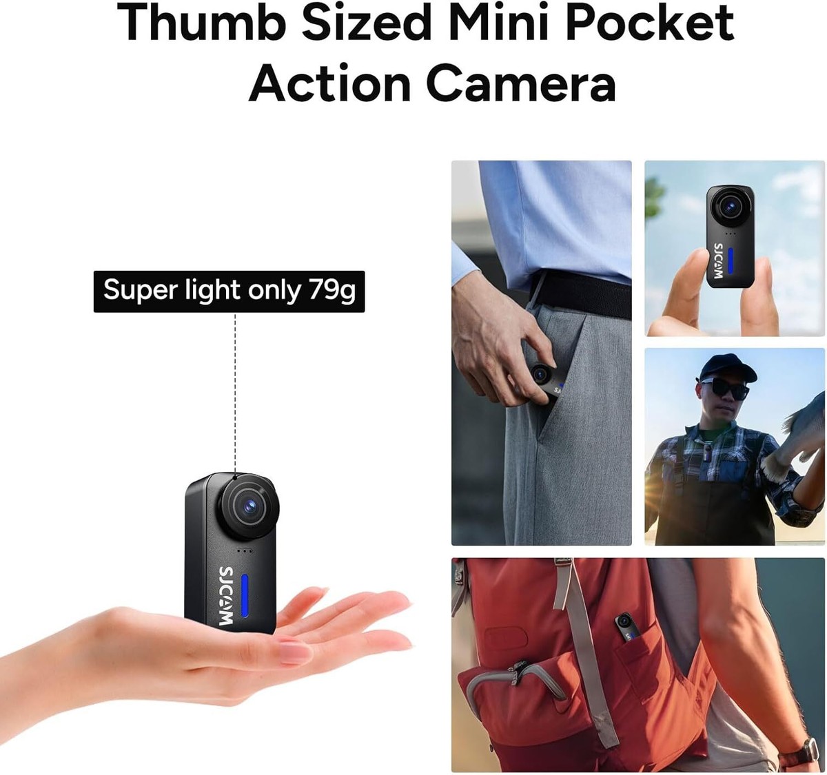Mini Jacket Camera Mini Action Camera SJCAM C110 4K Pocket Body Camera – Mini Magnetic ...