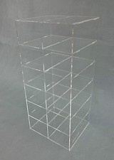 Espositore schede oggetti in plexiglass da banco a 12 caselle a nido d'ape