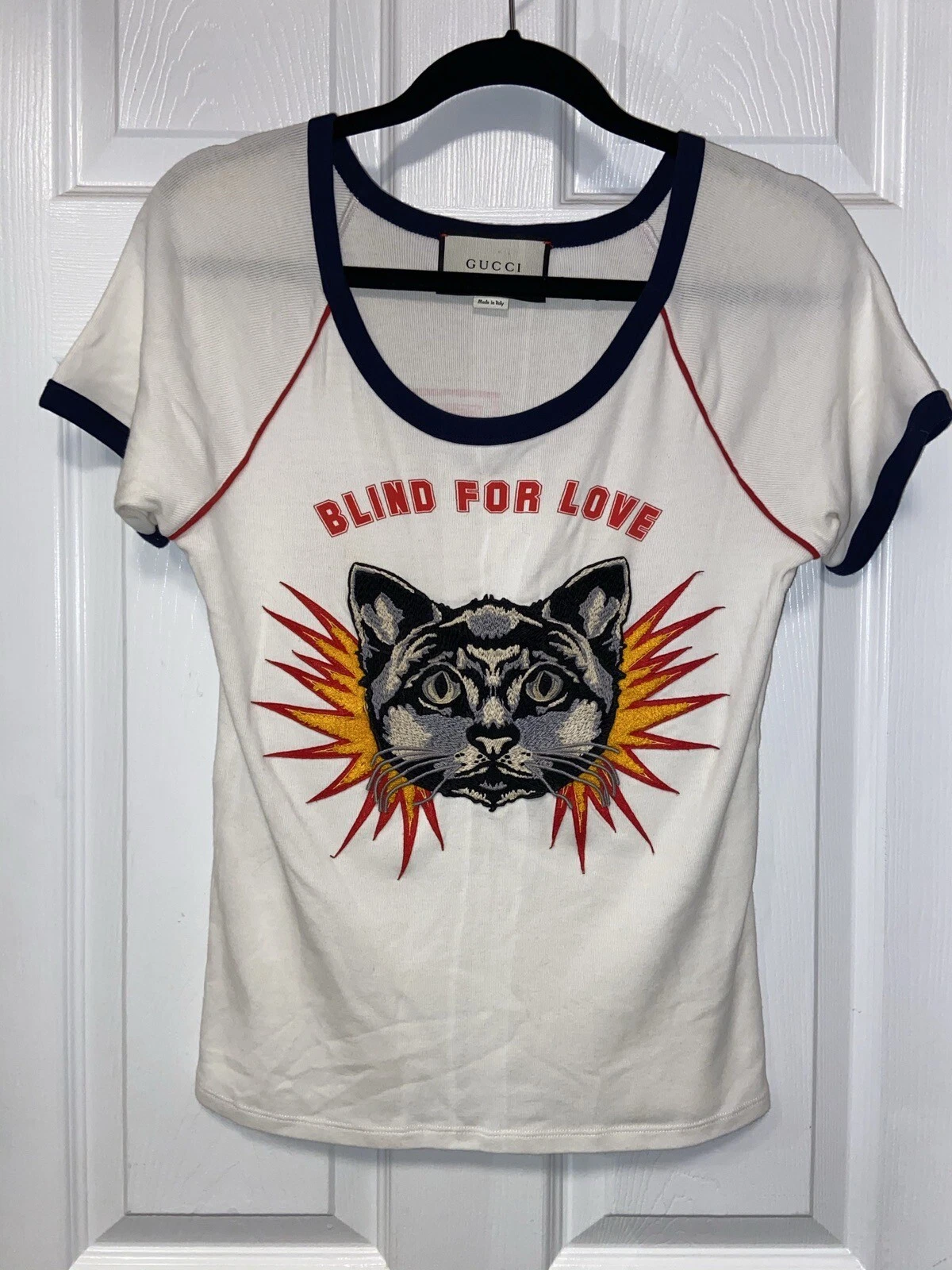Chemise Gucci Blind For Love taille : M longueur d'aisselle : 16,5 pouces cou à taille : 18 pouces