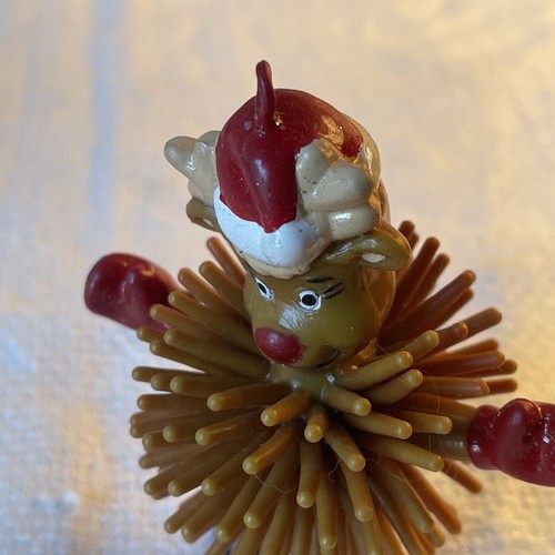 Rubber Spike Reindeer Moose Deer Christmas Ornament Figurine Toy Brown 2.5” - Picture 8 of 12