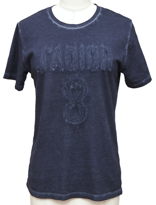 CHRISTIAN DIOR Top T-Shirt Tie-Dye Navy Blue Denim J'ADIOR 8 Short