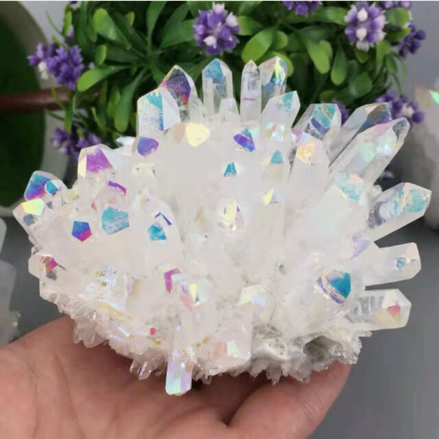 Rainbow Clear Phantom Quartz Crystal Cluster Mineral Specimen Healing300g+/1pcs