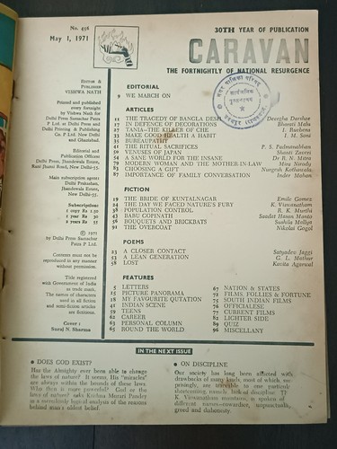 INDIA MAGAZINE: CARAVAN MAY 1, 1971 TRAGEDY OF BANGLADESH, RITUAL SACRIFICES, TA - Picture 2 of 17