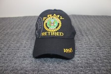 ARMY US Retired Cap Hat Embroider Black Adjustable One Size