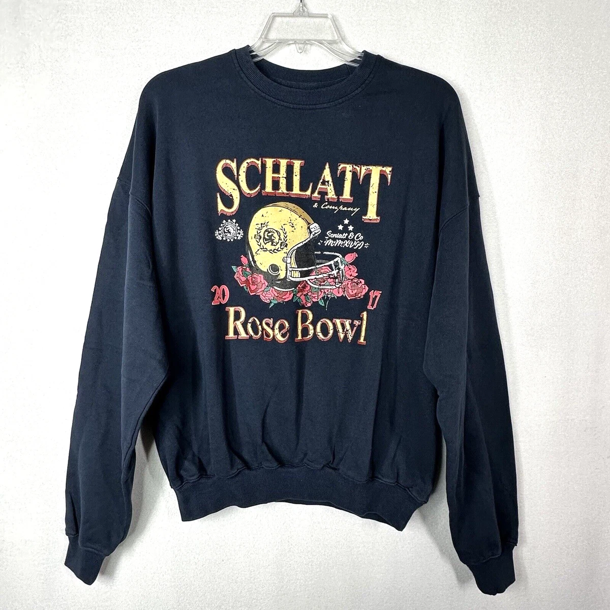 Schlatt Co Rose Bowl Crewneck Sweatshirt Navy Blue 2017 Ram Football Retro