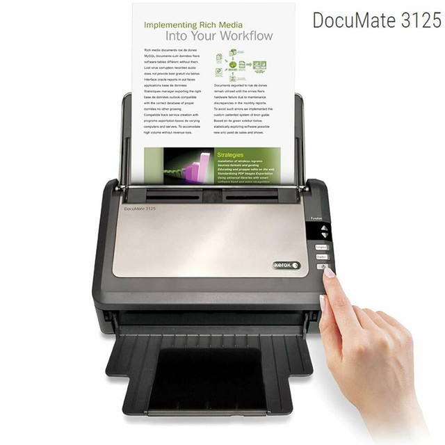 Xerox Documate 3125 Duplex Scanner With Document Feeder For Pc And