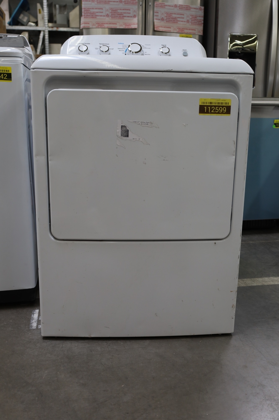 GE GTD42GASJWW 27" White Front Load Natural Gas Dryer 112599 eBay