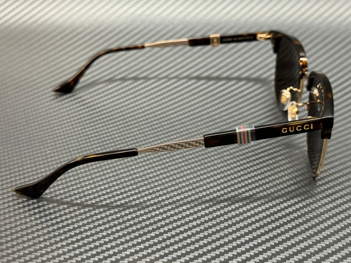 GUCCI GG1499SK 002 Gold Brown Havana Extra Large 55 mm Sunglasses