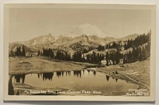 MT Rainier and Tipsoo Lake Chinook Pass  Washington WA RPPC Vintage Postcard