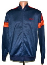 VINTAGE ADIDAS VENTEX 1980'S BLUE FOOTBALL JACKET SIZE XL ADULT