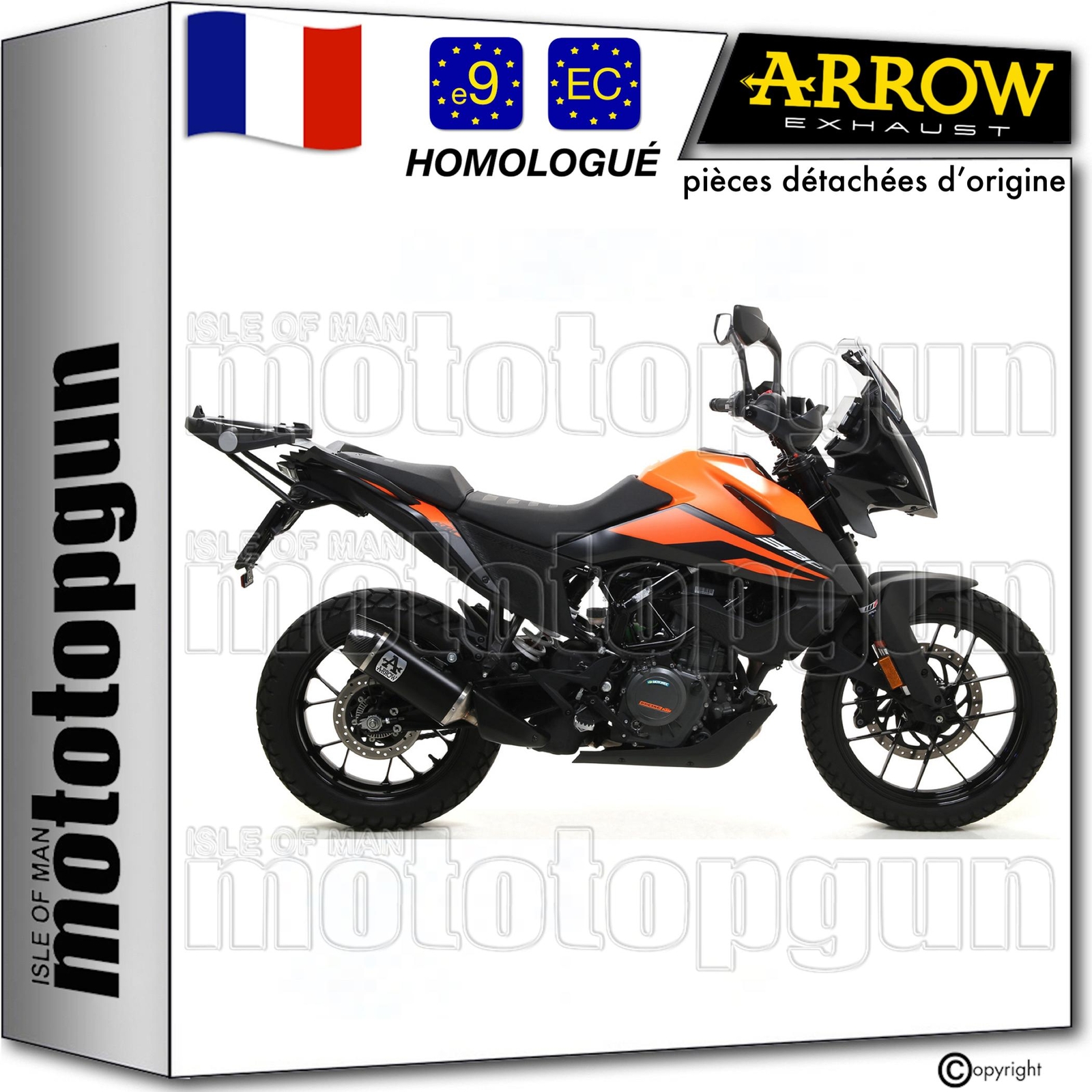 Échappement Arrow Indy-Race noir de haute qualité homologué pour KTM 390 Adventure