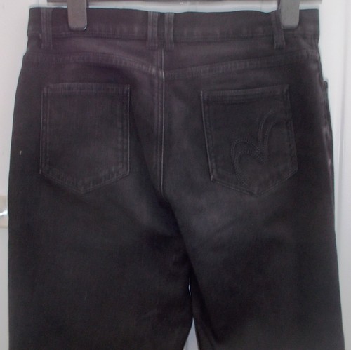 Jeans, ladies, Per Una , Black, Cotton with stretch, Size 10, Long - Picture 4 of 5