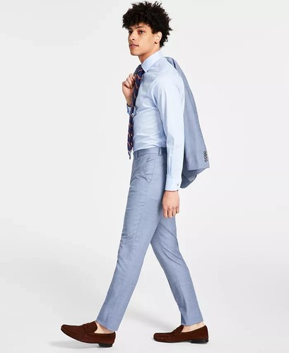 CALVIN KLEIN Men's Light Blue Skinny Fit Stretch Suit Pants 32Wx32L E03371 - Picture 3 of 5