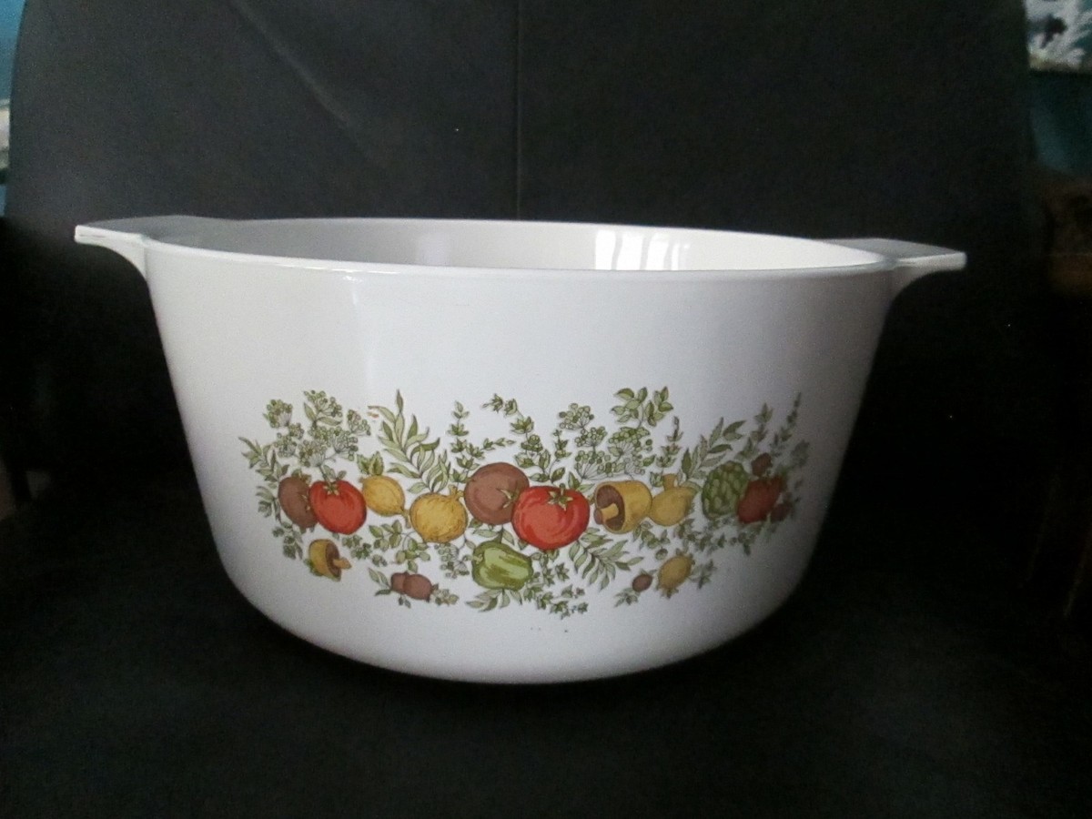 Rare Large Quart Range Topper Corning Ware Casserole Dish Spice O' Of  Life HTF