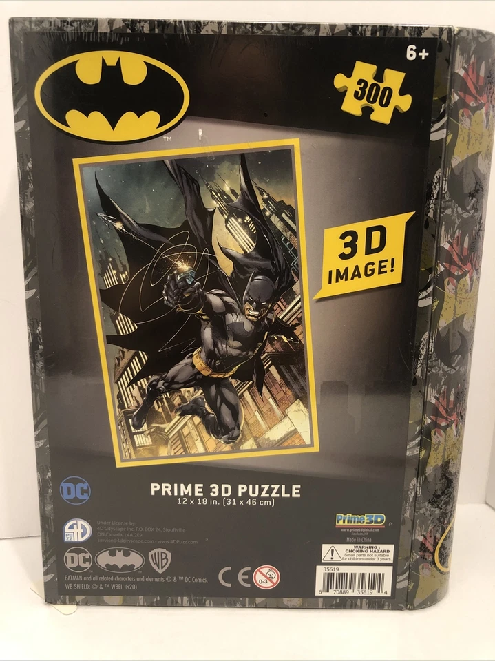 NUEVO EN CAJA DC Comics Batman Prime Rompecabezas 3D 12"x18" 300 piezas Coleccionables CAJA DE HOJALATA SELLADA Foto 4 de 4