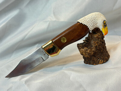 Bald Eagle Head Franklin Mint Collector Folding Single Blade Pocket Knife