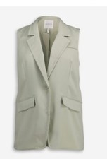 Women's Blazer Large One Button Sleeveless Sage Green Size 18