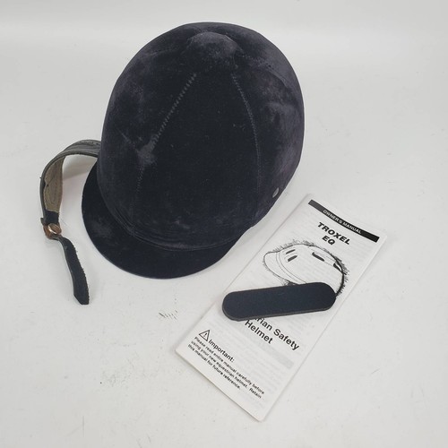 Troxel Helmets Mens Equestrian Safety Helmet Plastic Blue Velvet Vintage 6 7/8 - Picture 7 of 12