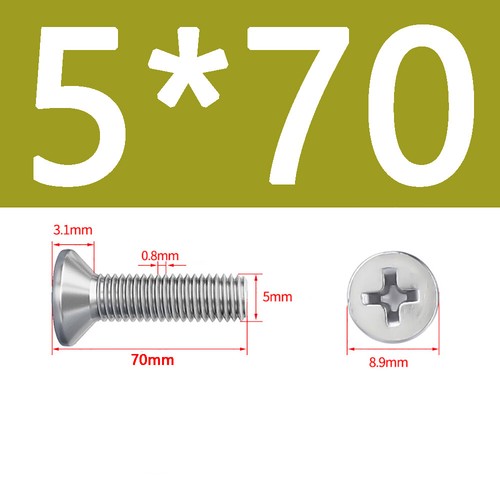 M3 M4 M5 A2 Stainless Steel Phillips Countersunk Flat Head Screw Long 4mm-100mm - Picture 80 of 84