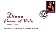 Princess Diana Memorial First Day Cover FDC - ISLE OF MAN - SEE SCAN $$$