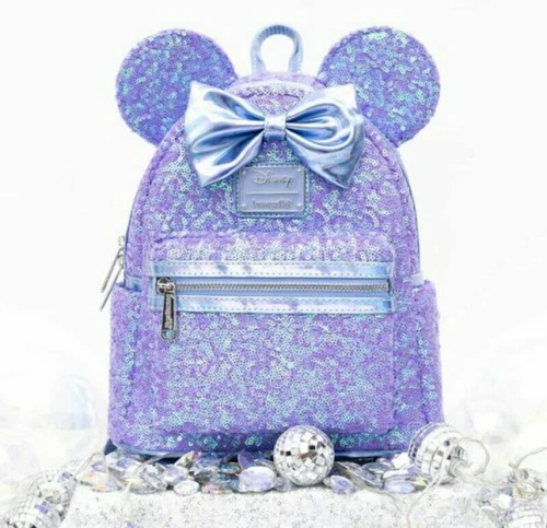 Loungefly Disney Minnie Mouse Sequin Celebration Mini Backpack, In Hand
