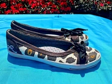 POETIC LICENCE Leopard Mary Janes Anthropologie Ballet Flats Shoe Sz 6 ❤️ts17j