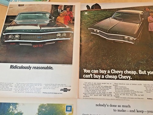 6 Vintage Magazine CHEVY CAR ADS - Picture 3 of 5