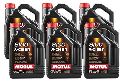 Motul 8100 X-CLEAN 5W40 - 30 Liters - Fully Synthetic Engine Motor Oil (6 x 5L)