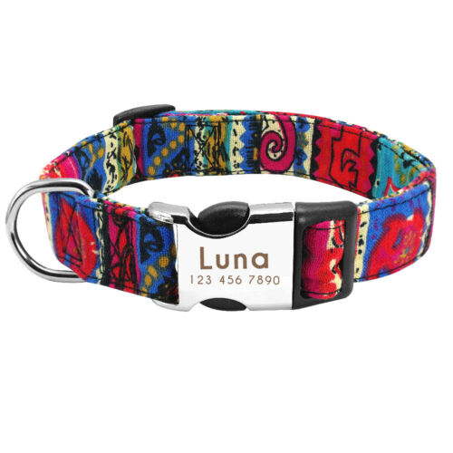 Collar de perro de nailon personalizado con hebilla de nombre grabada ajustable para niño niña - Imagen 52 de 58