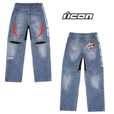 Icon Hooligan Street Motorcycle Blue Pants - Pick Size