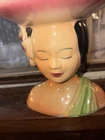 Vintage Shawnee USA 896 Polynesian Hawaiian Plant Lady Head Vase. Planter/flower