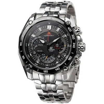 Casio Edifice EF-550RBSP-1AV Men Chronograph Black Dial Steel Watch Red Bull 