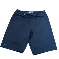 Micros Solid Black Front Tie Board Shorts Swim Trunks Boys Size 10