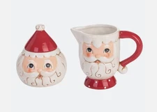 Transpac Imports - Johanna Parker - Nostalgic Santa Sugar & Creamer - Y5484