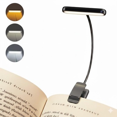 iFalarila LED Leselampe Buch Klemme USB-C Wiederaufladbar Buchlampe Klemmleuchte