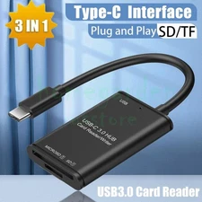 3in1 3.0 USB C to SD Card Reader Writer OTG Adapter SD TF Memory Card Reader
