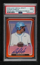 2020 Leaf Metal Draft Portrait Orange Rainbow 6/7 Aaron Sabato PSA 9 Auto 3b3