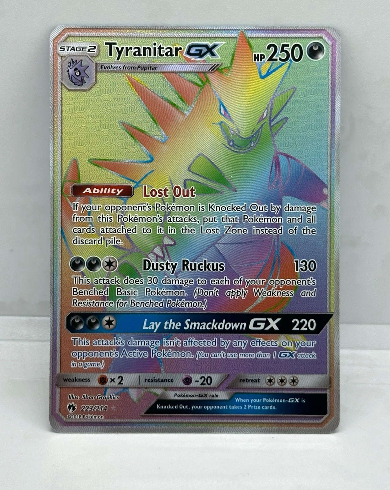 Tyranitar GX (Secret) 223/214 Sm-Lost Thunder Holo NM