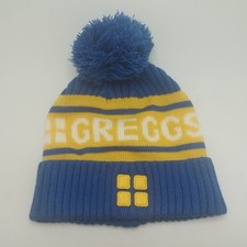 Greggs Woolly Winter Hat Sausage Rolls Unisex Primark Blue/Yellow BNWT