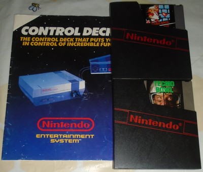 NES Tecmo Bowl, Super Mario Bros, Duck Hunt Cartridges w/Sleeves, Manual TESTED!